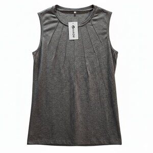 NWT | RIROW Gray Pleated Sunburst Tank Top | Sleeveless | Size Medium